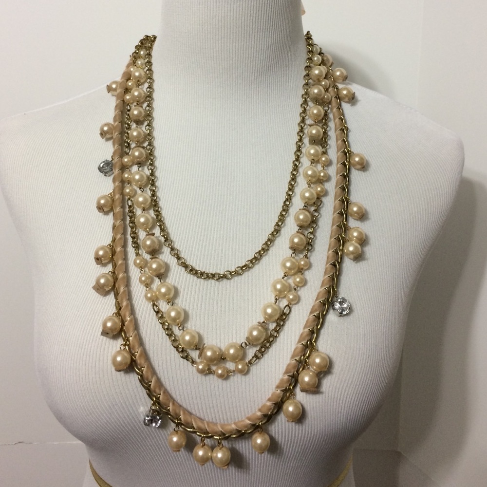 Long Multi Strand Beaded Necklace